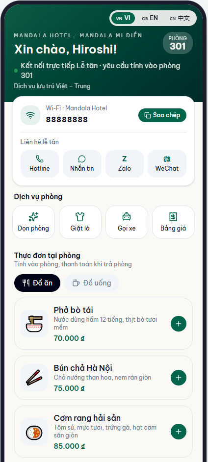 Cổng QR phòng bằng Tiếng Việt